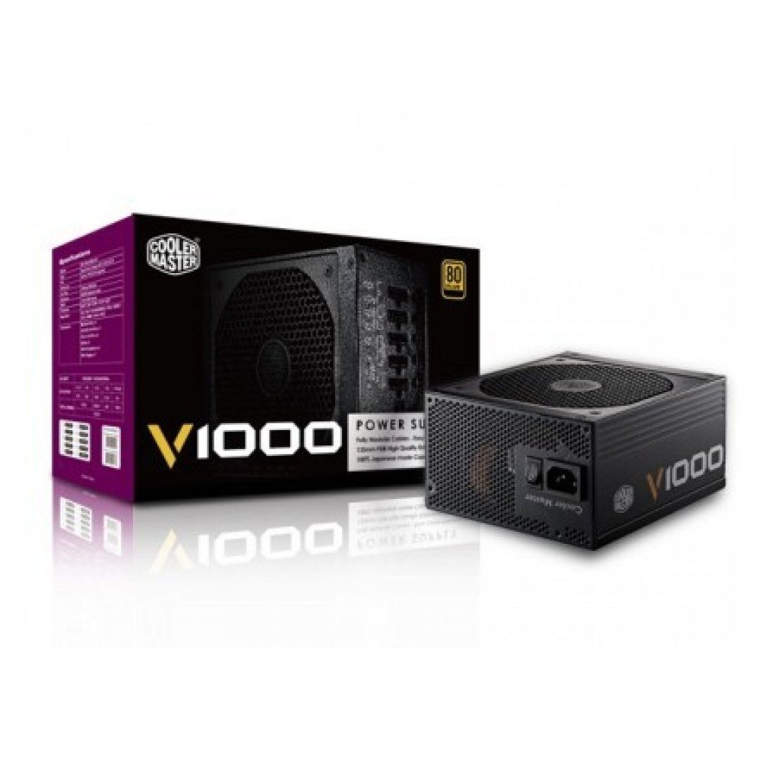 FONTE COOLER MASTER V1000 1000W, CERTIFICADO 80 PLUS GOLD, PFC ATIVO, RSA00-AFBAG1-WO