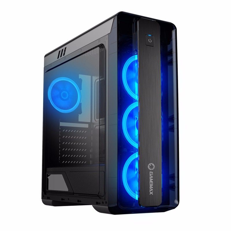 GABINETE GAMER GAMEMAX MOONLIGHT 9511 MID TOWER PRETO S/FONTE C/LED