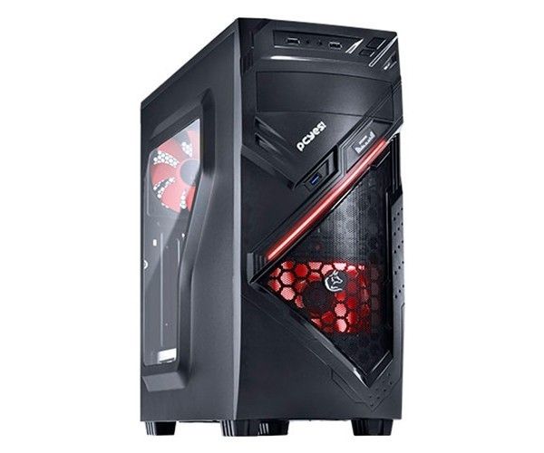 GABINETE PCYES! MID TOWER CHACAL, COM JANELA DE ACRILICO, LED RED