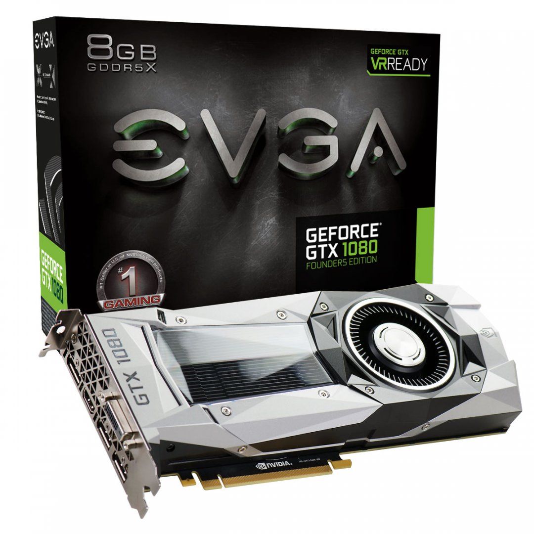 Placa de Vídeo EVGA GTX 1080 FOUNDERS EDITION 8GB GDDR5X 256Bits 08G-P4-6180-KR
