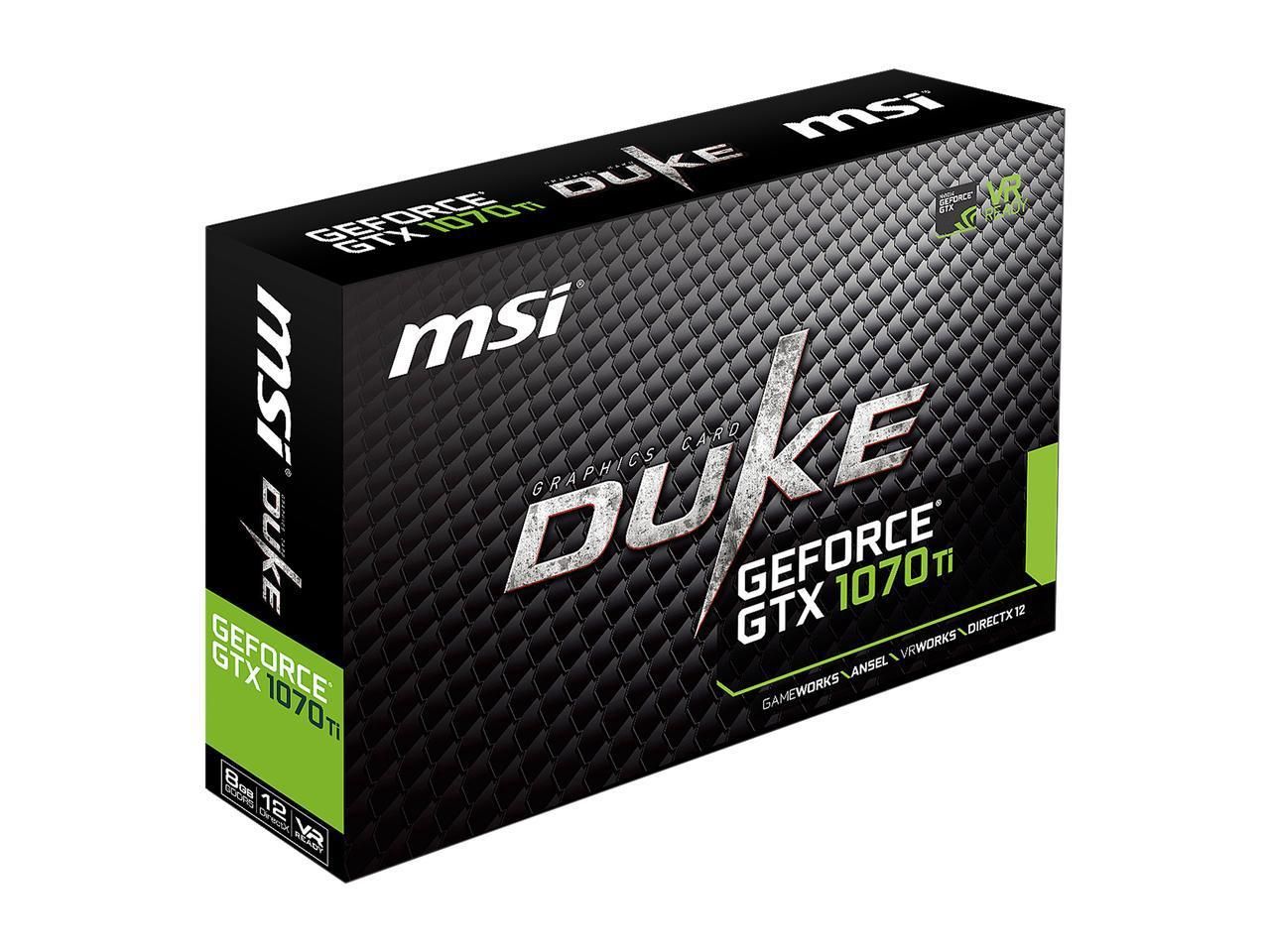 PLACA DE VÍDEO MSI GEFORCE GTX 1070 TI DUKE 8GB GDDR5