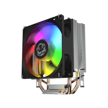 Cooler Processador Pcyes Tundra 90 Black Vulcan LED Rainbow TDP 115W - ACTBKA90