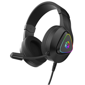 Headset Gamer Pcyes Deffy Black Vulcan USB LED RGB Drivers de 50mm HGDF50BV