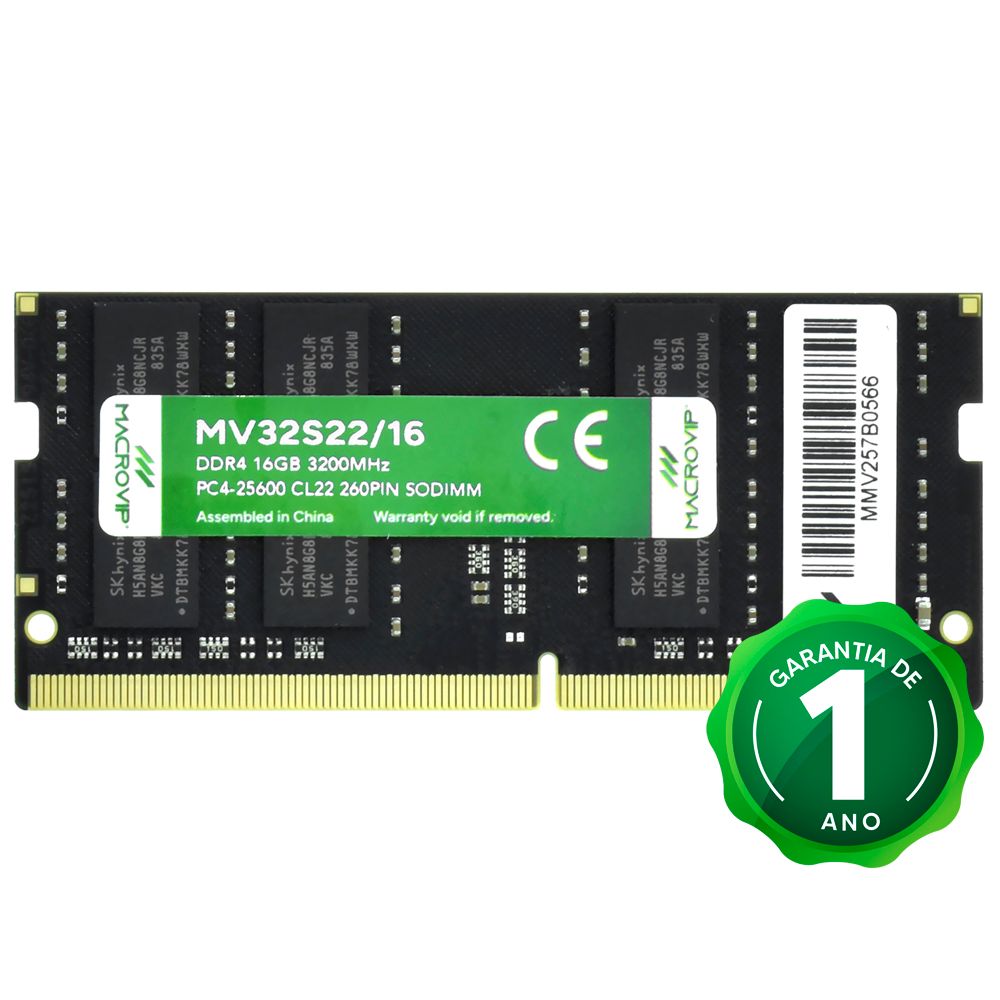 メモリ　DDR4 2400MHz 16GB×2 32GB Memoria DDR4 16GB 3200MHz Macrovip P/ Notebook - MV32S22/16