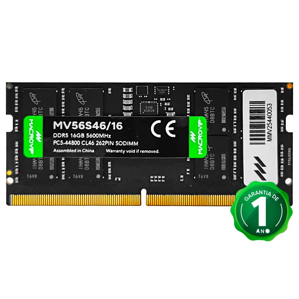Memoria DDR5 8GB 5600MHz Macrovip P/ Notebook - MV56S46/16