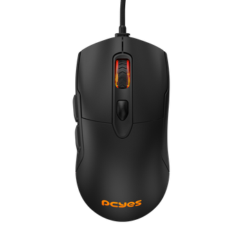 Mouse Gamer USB Pcyes Malus Black Vulcan RGB Preto 12400DPI 6 Botões - PMGMBV