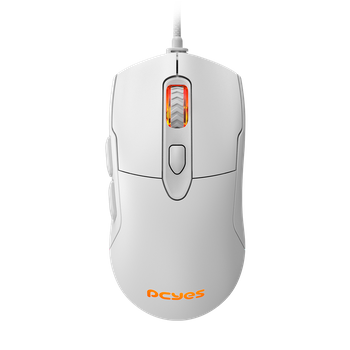 Mouse Gamer USB Pcyes Malus White Ghost RGB Branco 12400DPI 6 Botões - PMGMWG