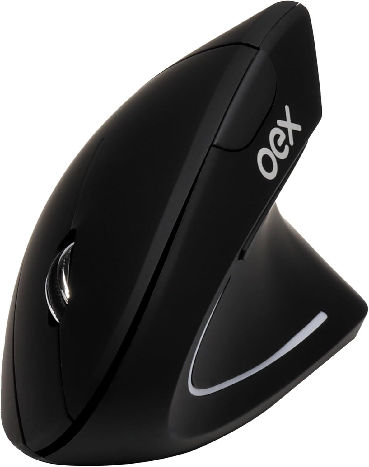 Mouse Sem Fio OEX Vertical Ergonômico Dual Mode Preto 1600DPI