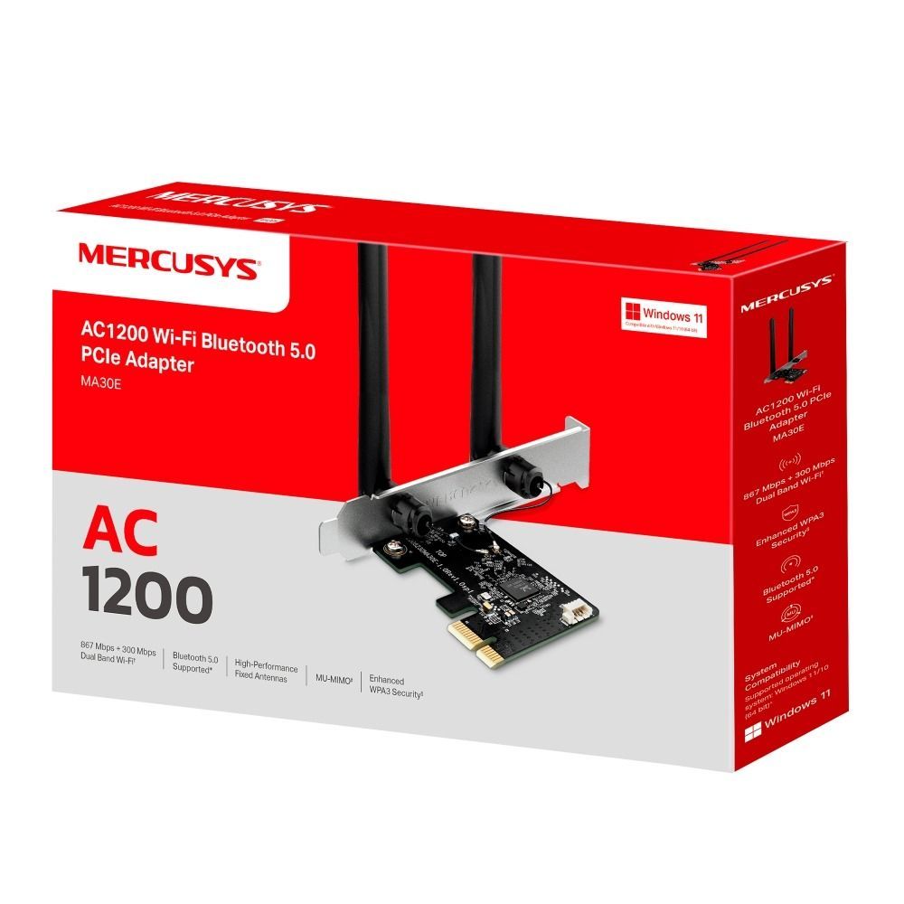 Placa de Rede Wireless e Bluetooth 5.0 Mercusys PCI Express MA30E ...