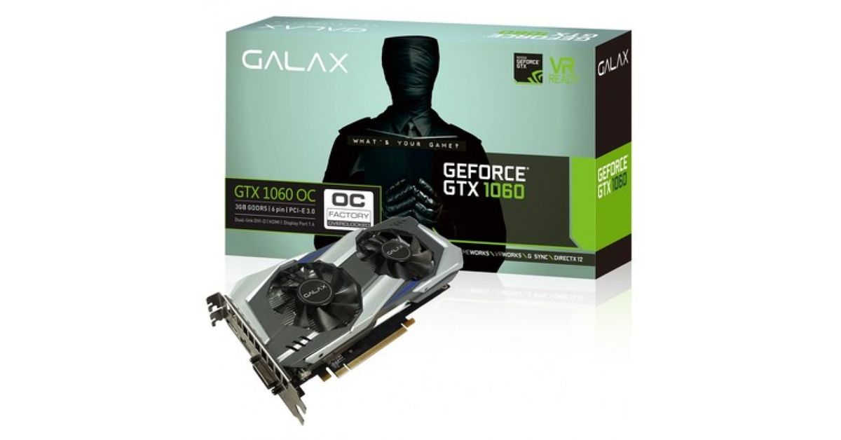 Placa de Video 3GB GTX1060 OC GALAX GDDR5 192BITS 60NNH7DSL9C3