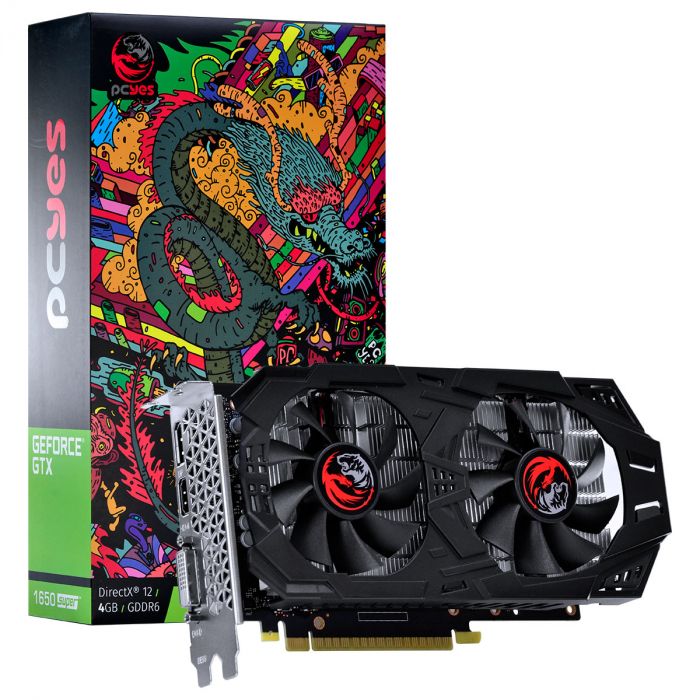 Placa de Video 4GB GTX1650 SUPER Pcyes DUAL-FAN GRAFFITI SERIES