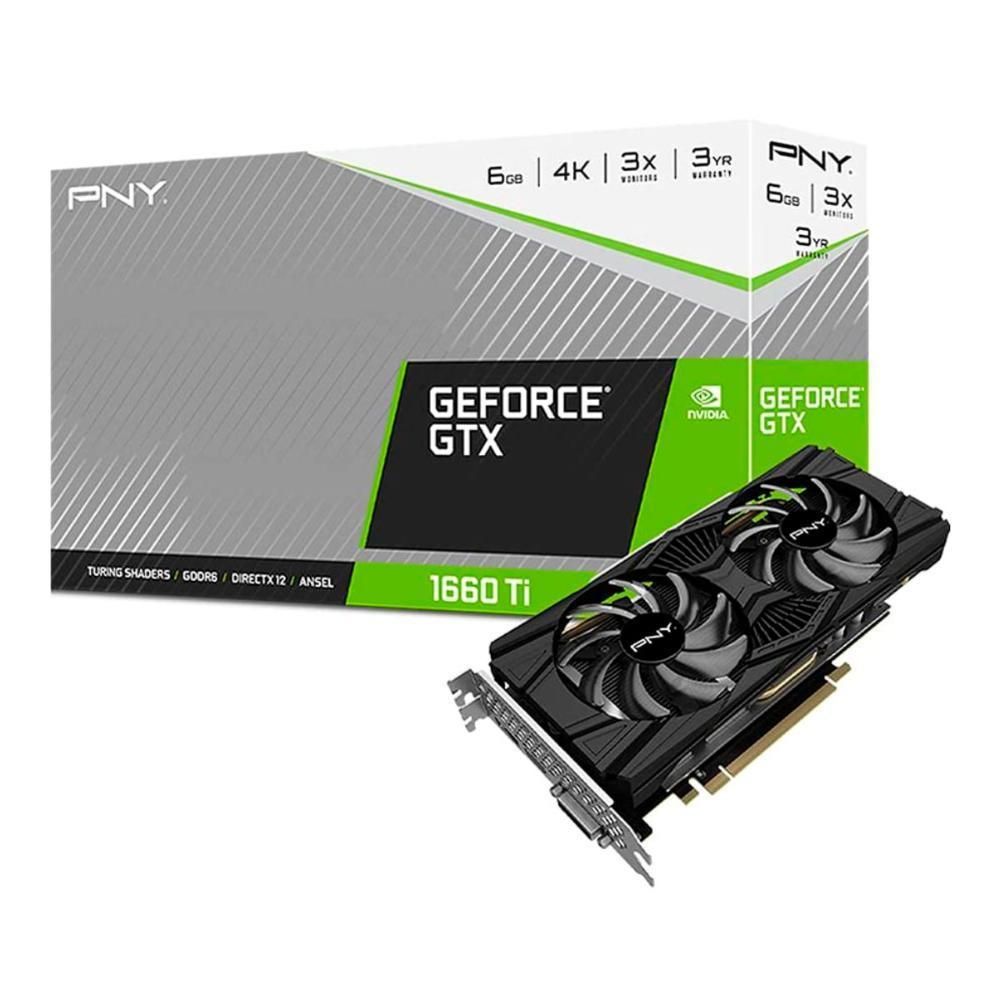 Placa de Video 6GB GTX 1660 TI PNY GDDR6 192BITS - VCG1660T6DFPPB1
