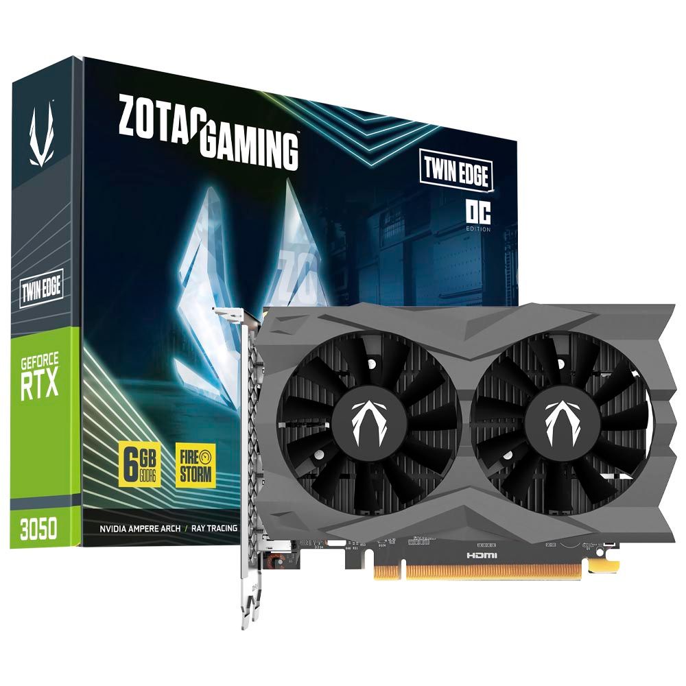 Placa de Vídeo 6GB RTX 3050 Zotac Twin Edge OC GDDR6 96BITS - ZT