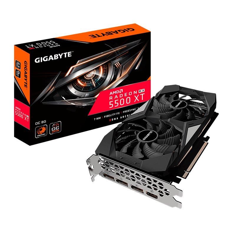 Placa de Vídeo 8GB Radeon RX 5500 XT Gigabyte GVR55XT | ChipByte