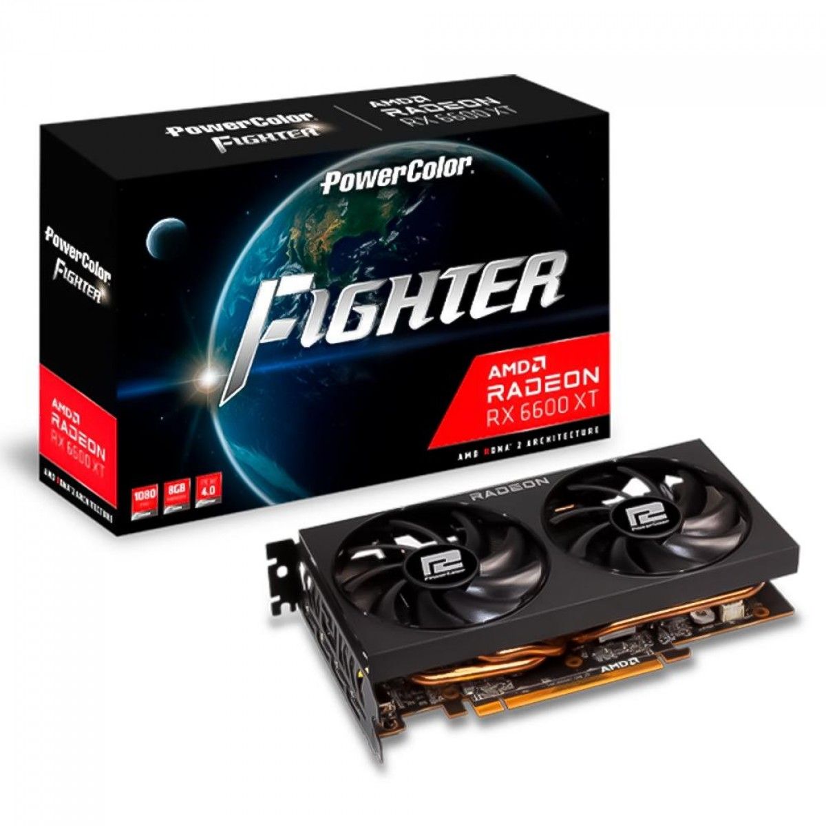 Placa de Vídeo 8GB RADEON RX 6600 XT PowerColor FIGHTER | ChipByte