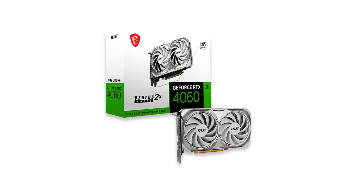 Placa de Vídeo 8GB RTX 4060 MSI Ventus 2X White OC GDDR6 128BITS 