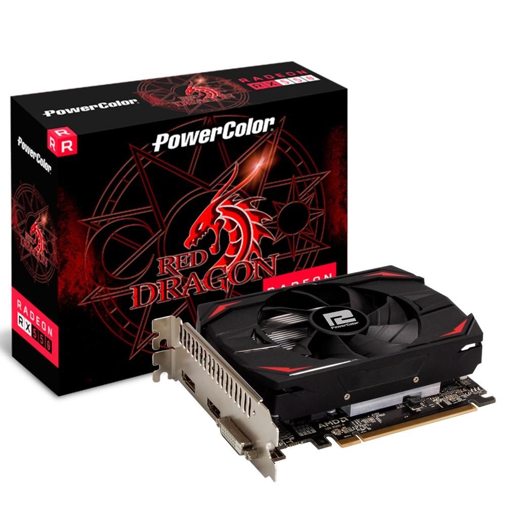 Placa de Vídeo Radeon RX 550 2GB PowerColor Red Dragon | ChipByte