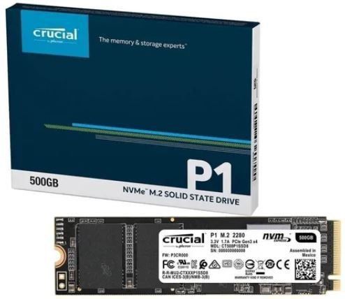 内蔵型SSD Crucial P1 500GB NVMe M.2 SSD SSD M.2 Crucial P1 500GB - Rei dos HDs
