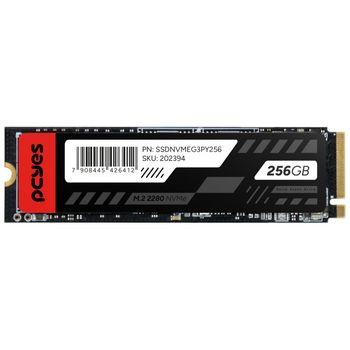 SSD Pcyes 256GB M.2 NVMe PCIe 3.0 - SSDNVMEG3PY256 - Leitura 2019Mbs e Gravação 1052Mbs