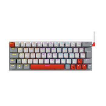 Teclado Mecânico USB Pcyes Kuromori White Ghost LED Rainbow Layout 60% - Switch Blue - PTKMWG60BL