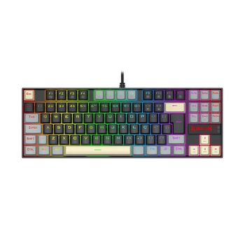 Teclado Mecânico USB Redragon Kumara Preto e Cinza LED RGB Switch Brown - K552LGY-RGB PT-BROWN