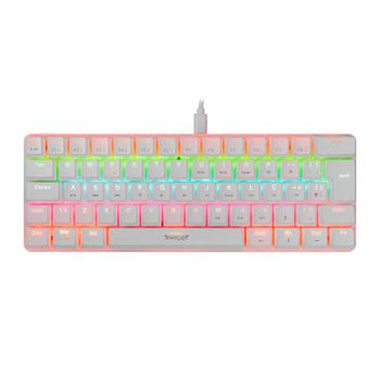 Teclado Mecânico USB TGT Sherman Compacto TKL Branco LED Raimbow - Switch Blue - TGT-SHCPTW-RBW01