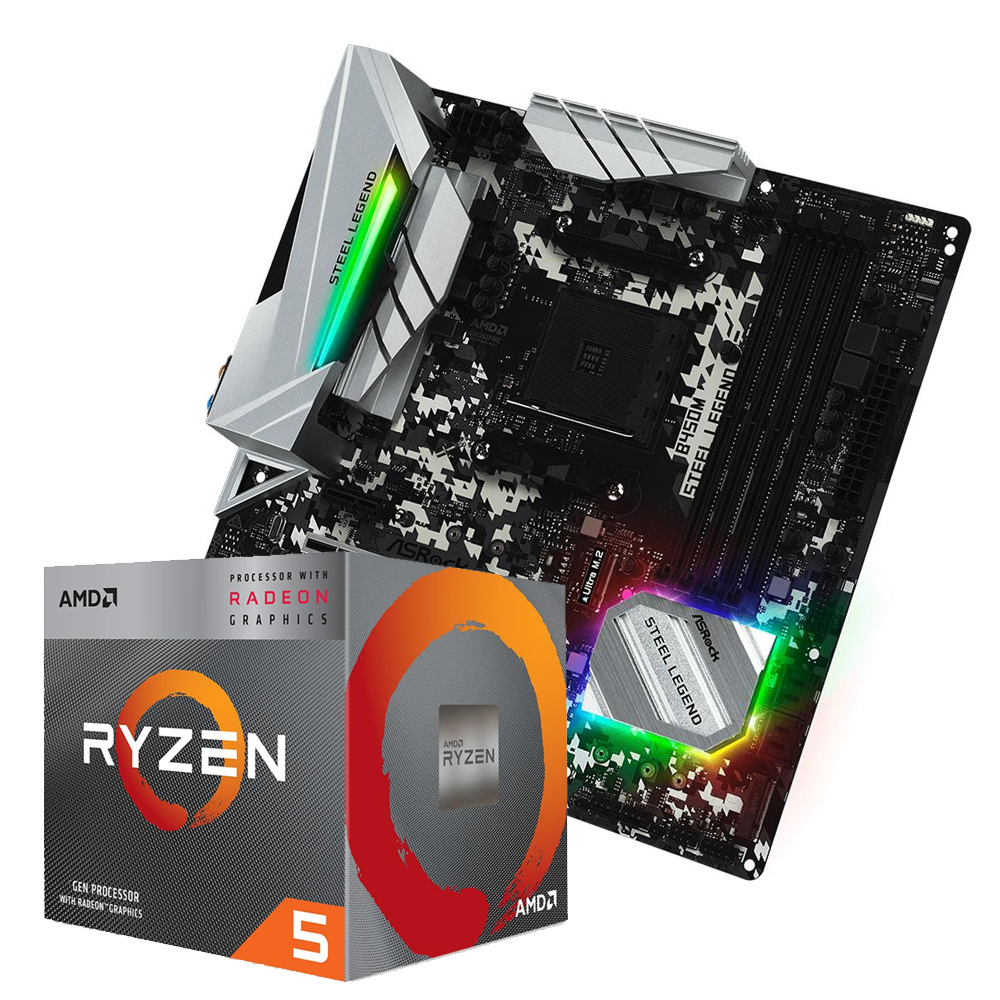 Kit Upgrade Ryzen 5 3400G + Asrock B450M Steel Legend mATX Kit Upgrade Ryzen 5 3400G + Asrock B450M Steel Legend mATX