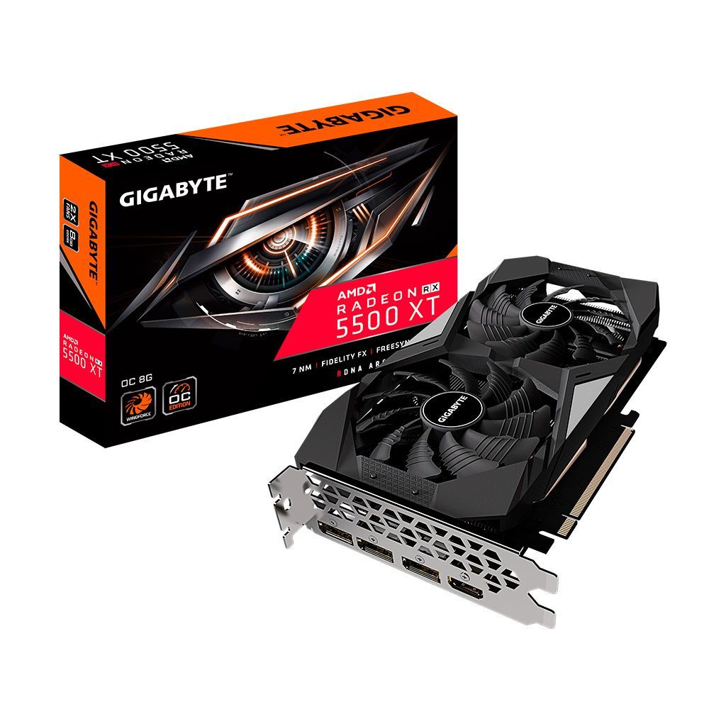 Placa de Vídeo Gigabyte Radeon RX 5500 XT Gaming OC 8GB GDDR5 128-bit - GV-R55XTOC-8GD Placa de Vídeo Gigabyte Radeon RX 5500 XT Gaming OC 8GB GDDR5 128-bit - GV-R55XTOC-8GD